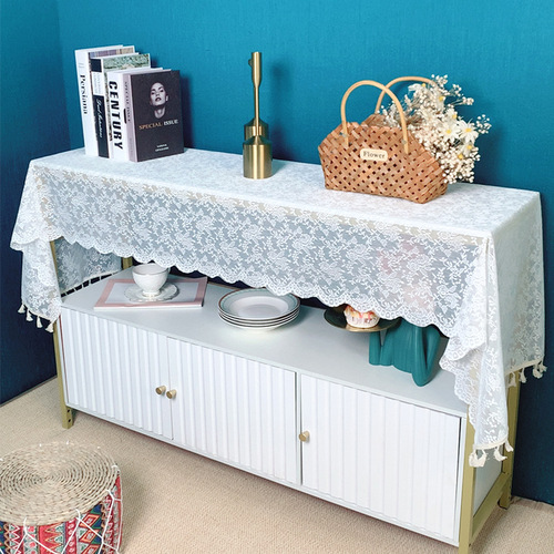 Small fresh lace tassel TV cabinet cover cloth sofa towel dining table cloth coffee table decoration cloth table flag factory direct supply