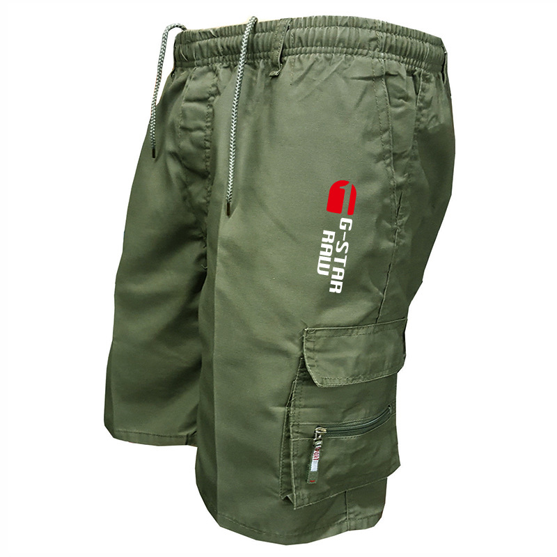 2024 New Printed Youth Men's Casual Work Shorts Loose Summer Outdoor Sports Pants_viptrois.com