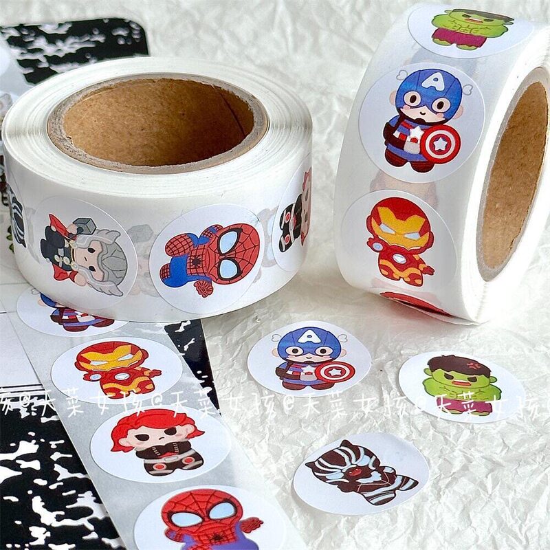 Marvel Iron Man Stickers Avengers Captain America Iron Man Roll Stickers Ins Tape Sealing Stickers