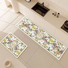 轻奢美式厨房皮革地垫可剪裁门口脚垫防水放油好打理防滑长条垫