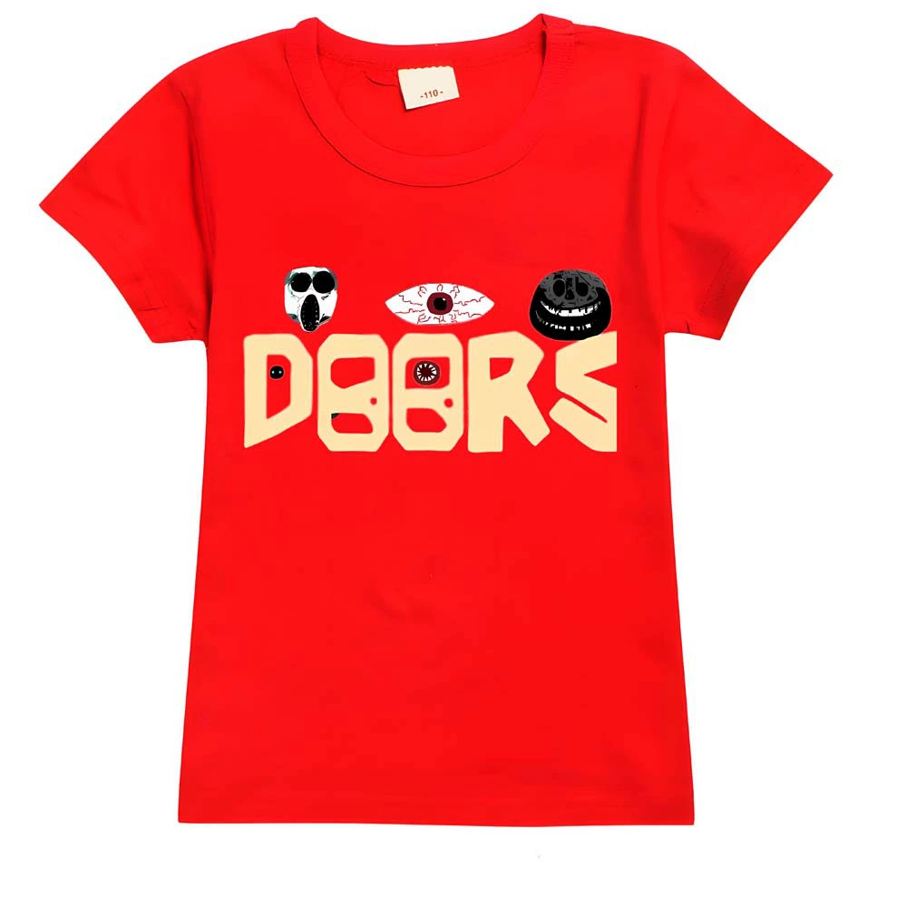 ДЕТИ Doors Roblox футболка Детская летняя футболка с коротким рукавом T-Shirt 12 лет кросс-бордер 056