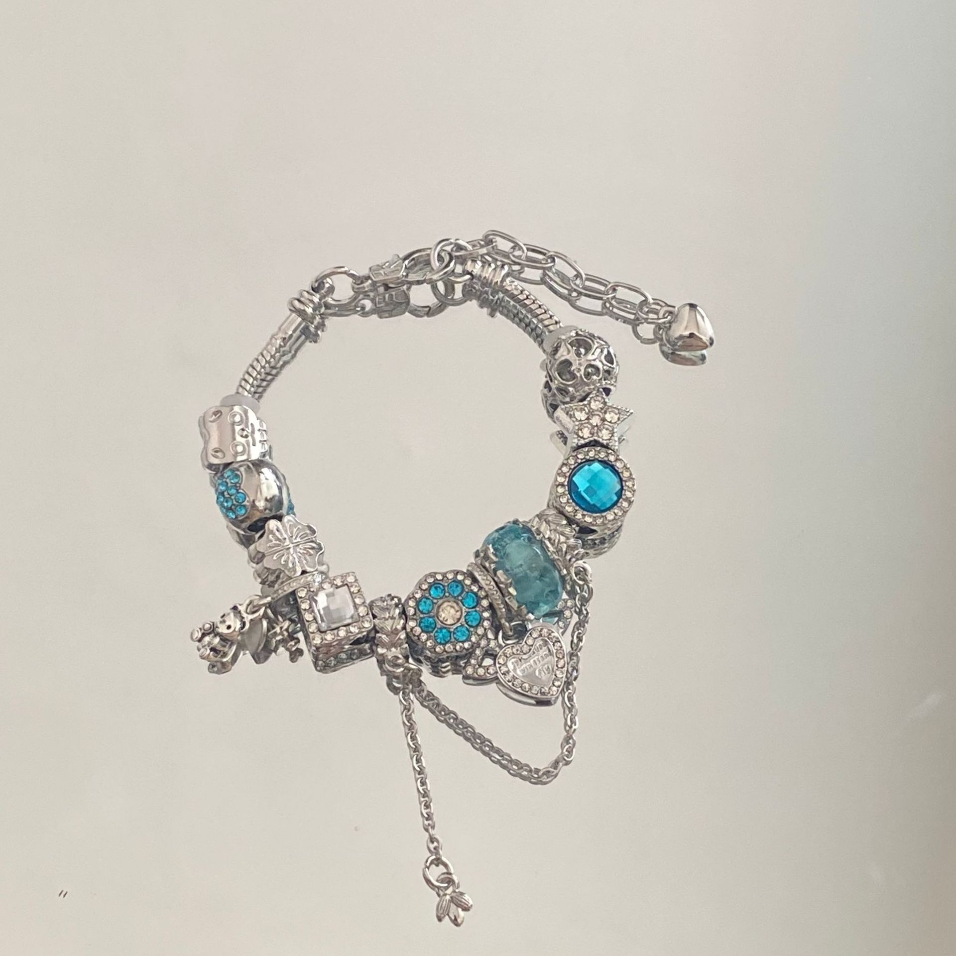 Blue care bear grand slam bracelet (lobster clasp)