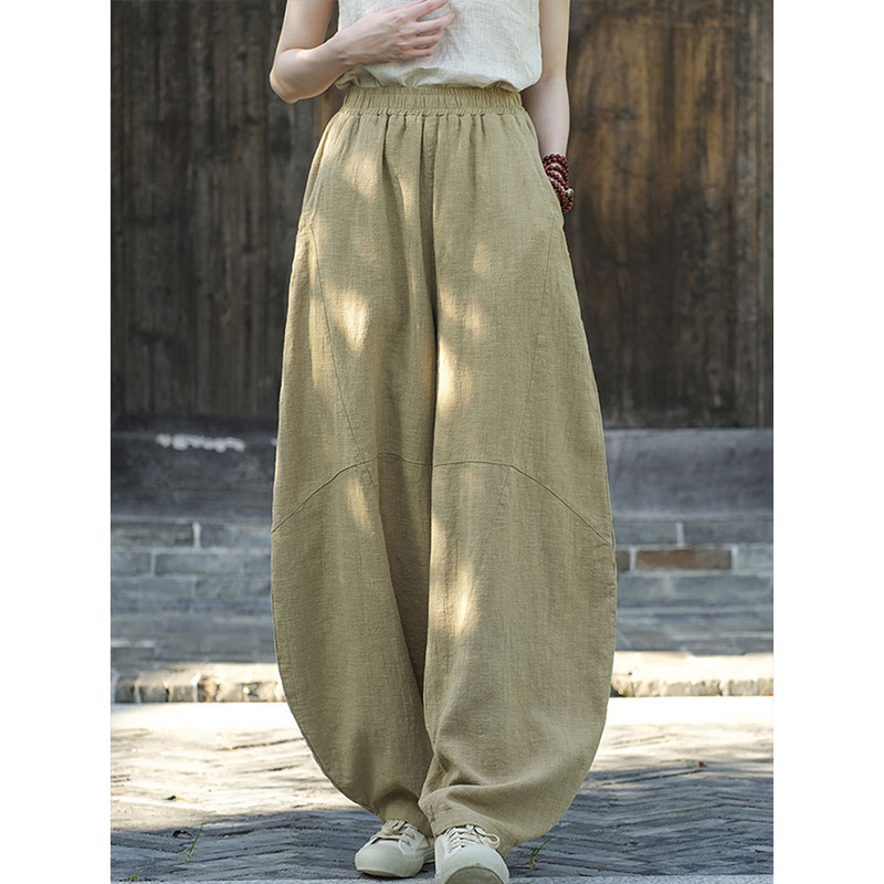 女性用在家服、中国風婦人服、綿麻ボタン付きトップス、禅服、中国風仏教禅無地スーツ|undefined