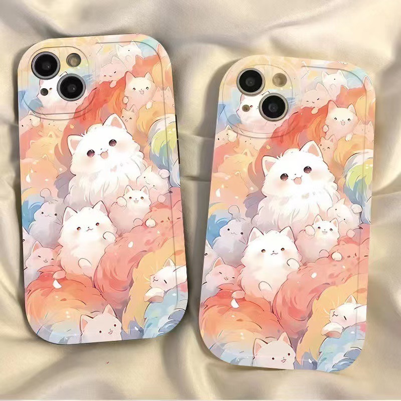 Cloud cat para iphone16promax funda para teléfono móvil lindo Apple 15pro anti-caída 14/13/nuevo 12x