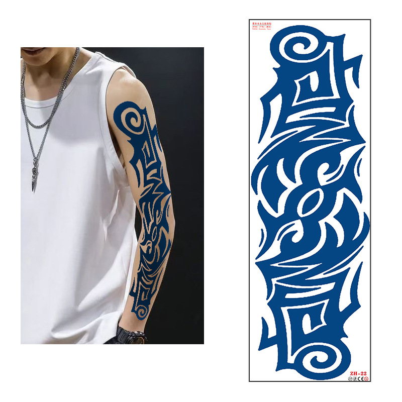 Calcomanías de tatuaje semipermanentes de brazo completo para hombres y mujeres brazo imagen grande jugo de planta no puede lavar las pegatinas de tótem de tatuaje