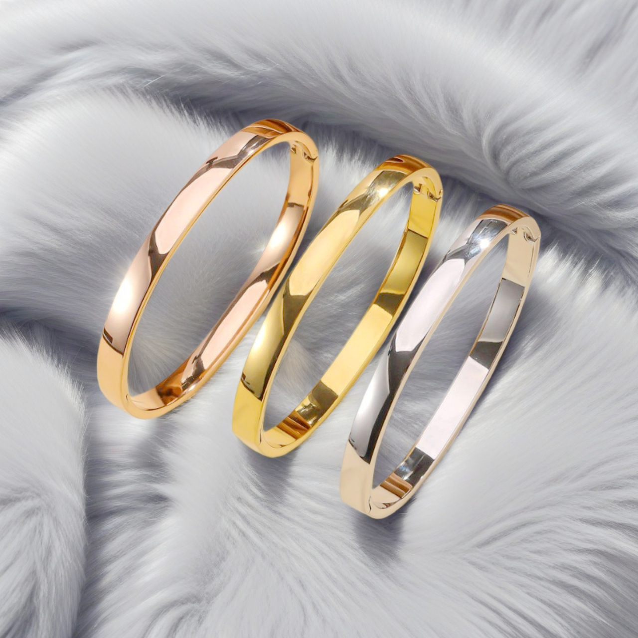Minimalist Titanium Steel Spherical Bangle For Couples Elegant_voghion.com