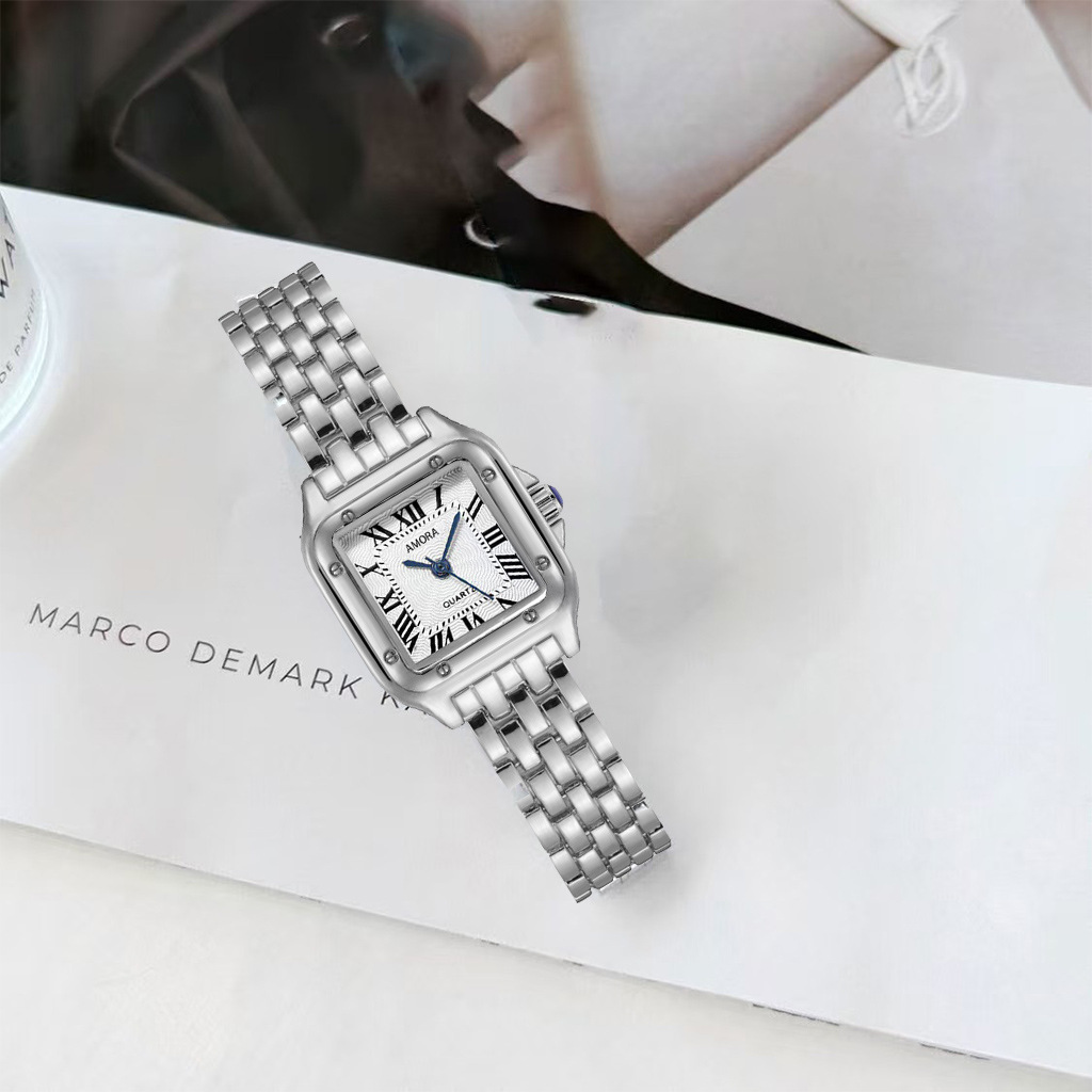 New Square Women's Cross-Border Quartz Watch Light Luxury Casual Niche Women's Genuine Women's Watch Alloy Quality Series