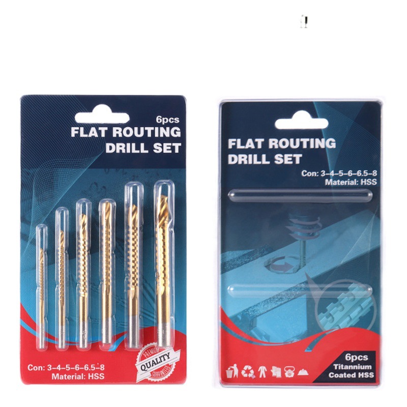 FUENTE Fábrica de acero de alta velocidad de aserrado taladro de carpintería agujero taladro eléctrico conjunto de perforación broca aserrado taladro tablero de madera escariado y tirando de la ranura