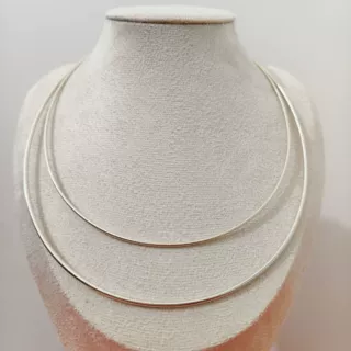 S925纯银圆形项圈女式项链简约冷淡风硬蛇骨链DIY创意银饰Choker