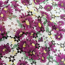 数码印花玫瑰花镂空水溶蕾丝花边面料秋冬wholesale lace fabric