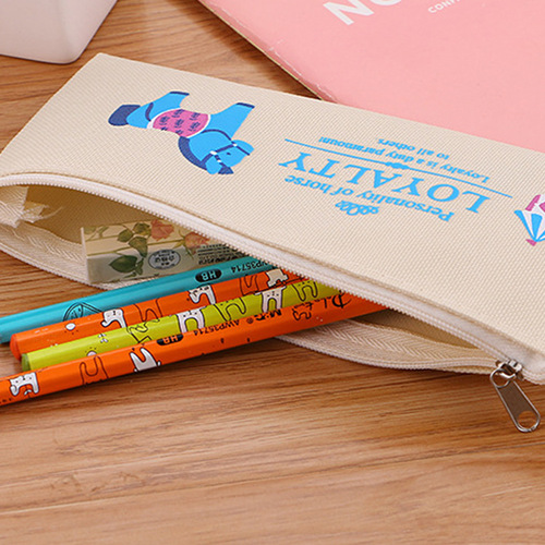 Creative cartoon canvas pencil bag high quality Oxford cloth coin purse stationery bag student stationery pencil bag manufacturer wholesale