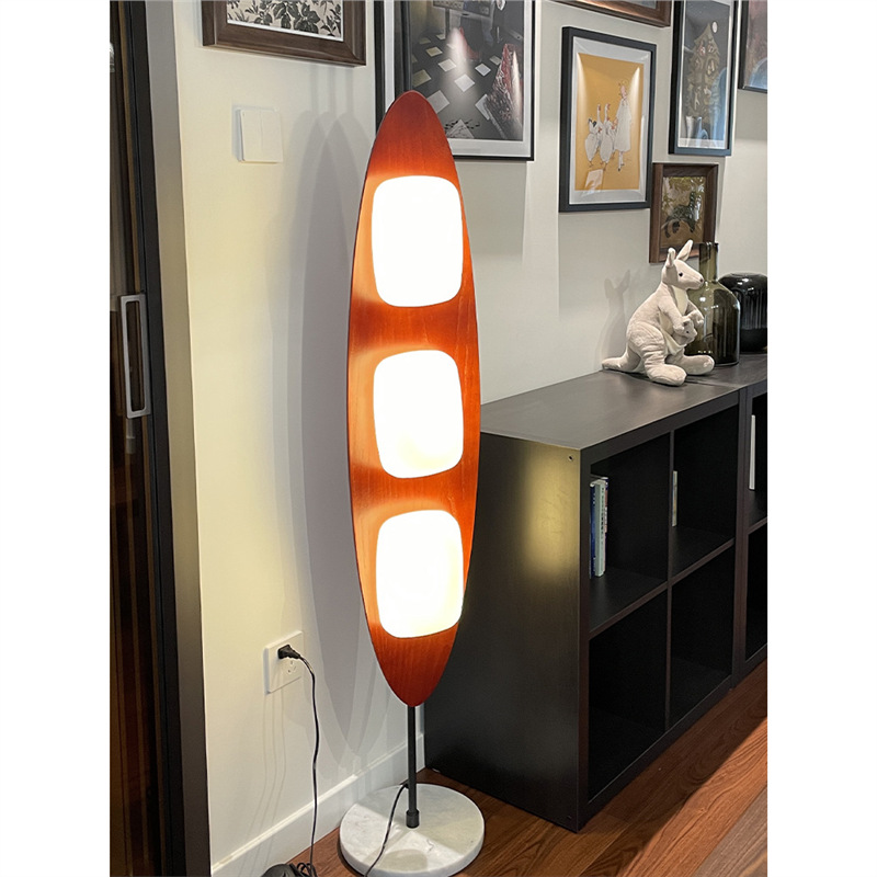 创意ins风高级感龙舟落地灯卧室书房客厅装饰灯中古复古灯