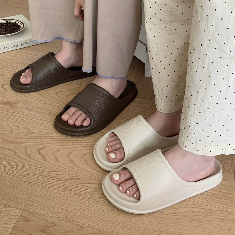 Простые японские ins Новые повседневные мягкие нижние ниспадающие тапочки Ванная комната Ванна домашние тапочки EVA Лето