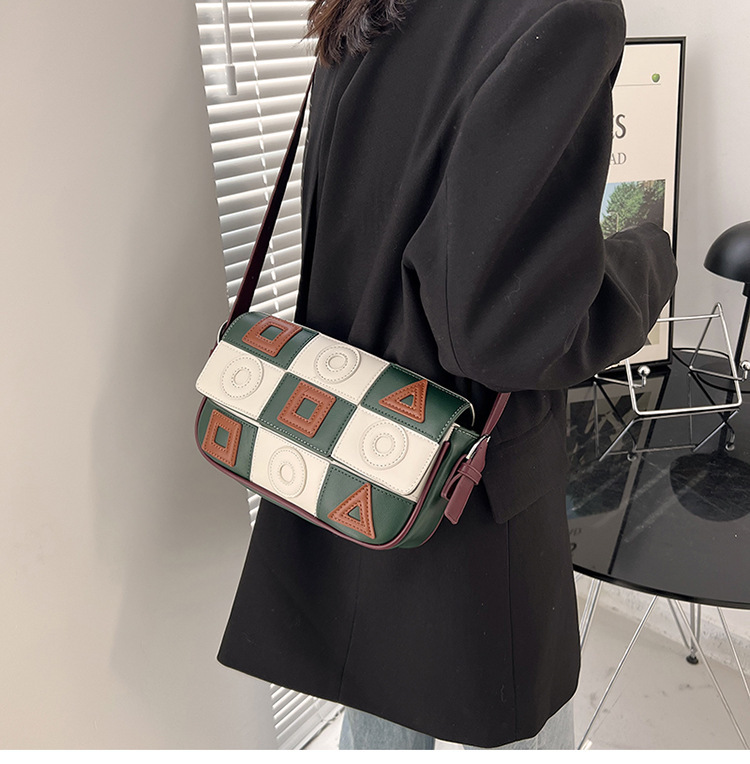 simple small square bag fashion contrast color plaid womens bag 13266cmpicture1