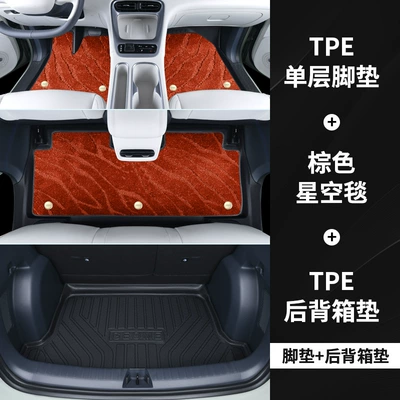 Geely Xingyuan Floor Mats, Fully: Modelə uyğun ayaqaltı - standard-packagexingyuan-door-side-tpe-floor-mat-brown-starry-sky-blanket-trunk-mat