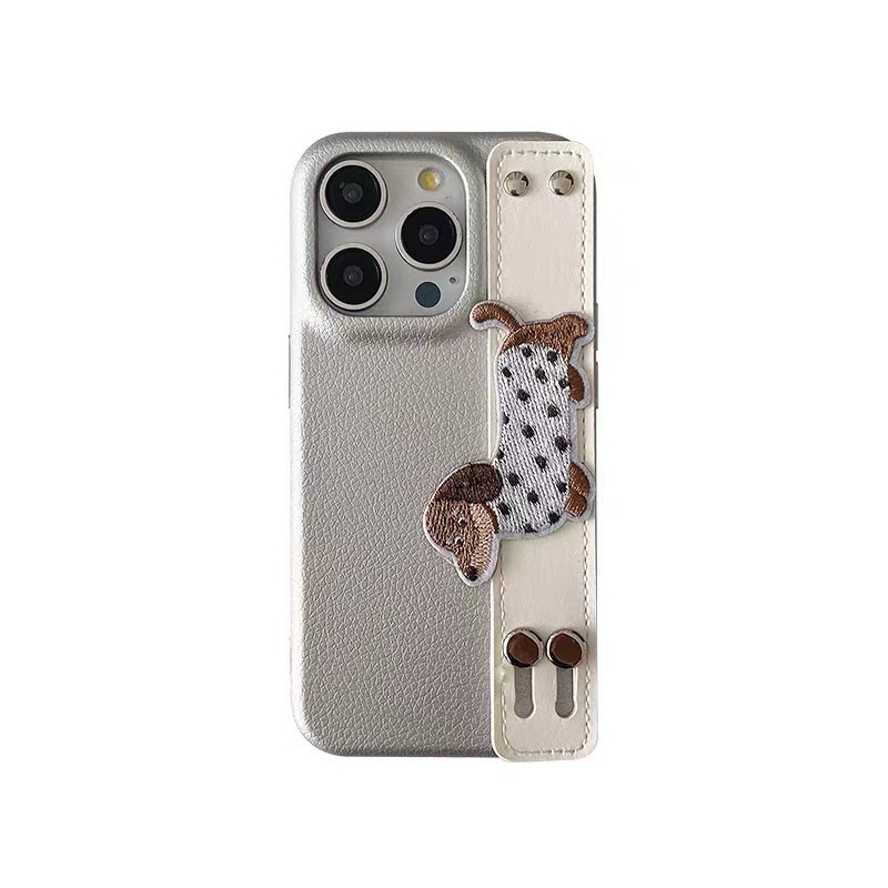 Ins nueva pulsera de perro salchicha de color sólido para iPhone 15ProMax funda para teléfono móvil 14 Apple 13Pro Mujer 12