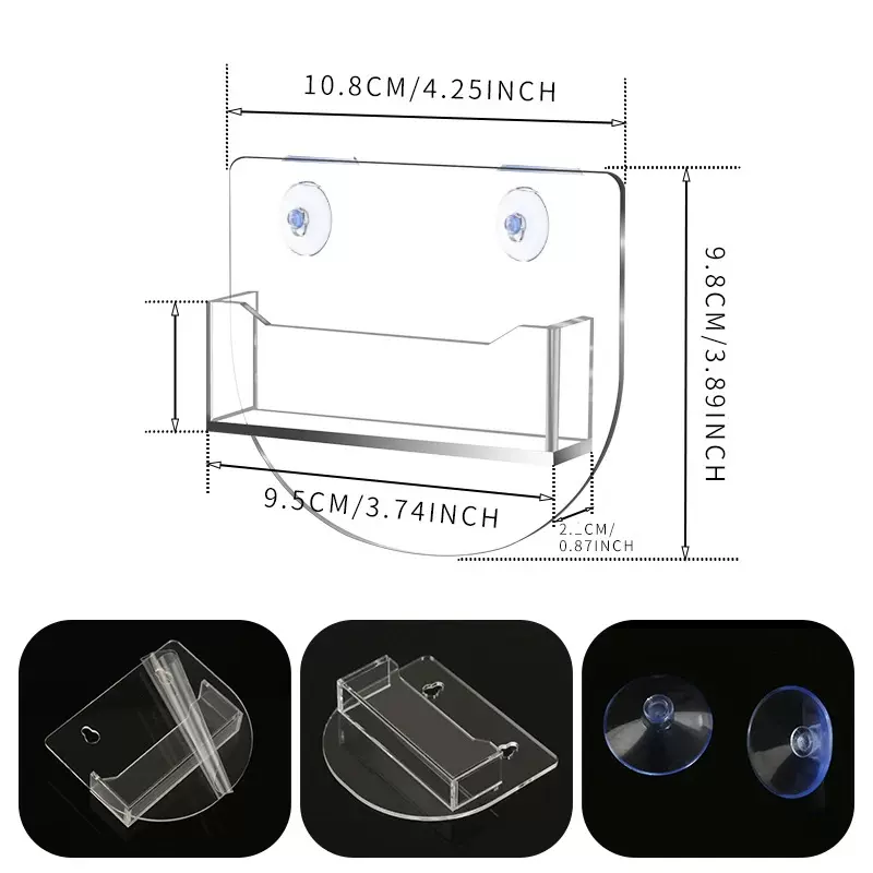 亚克力名片盒置物架小卡片收纳盒展会礼品壁挂吸盘式免打孔批发