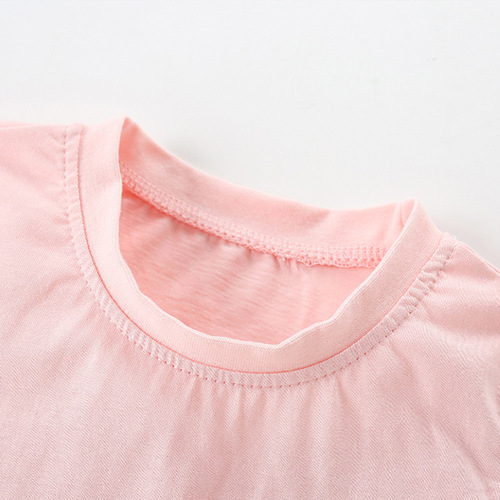 malwee girls summer new style European and American children's T-shirts Western style embroidered round neck shirts children's tops