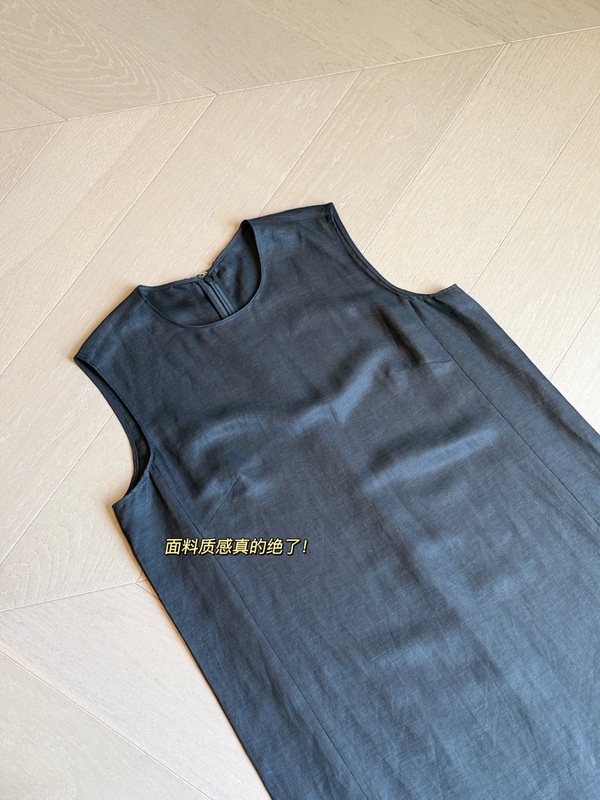 25夏季新款女士气质优雅百搭斜裁圆领中长款无袖连衣裙0813t4|undefined