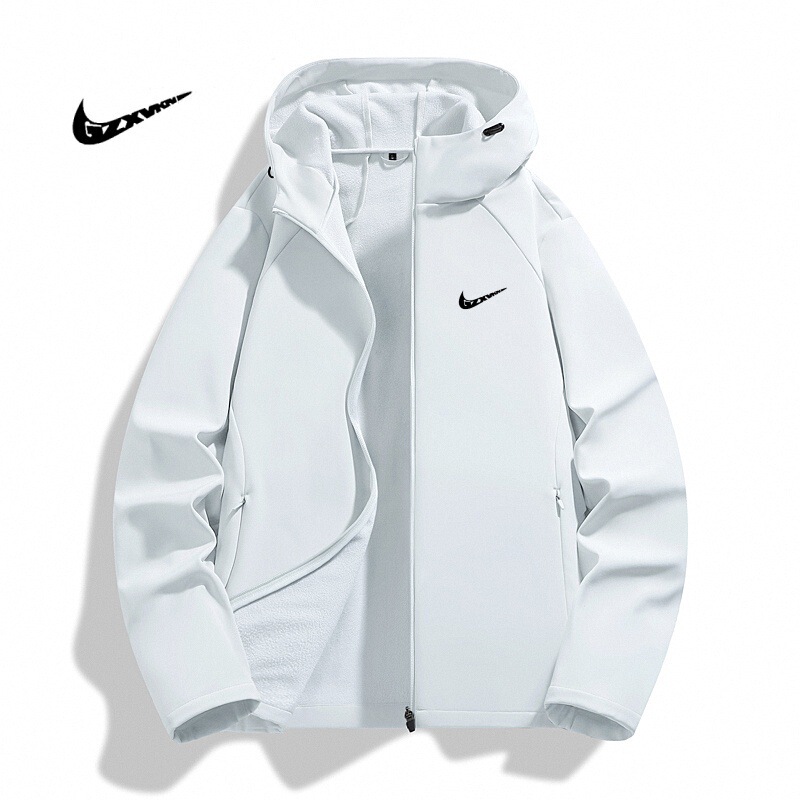 New Spring and Autumn Men's Outdoor Softshell Jacket Versatile American-Style Casual Hooded Trendy Sports Coat