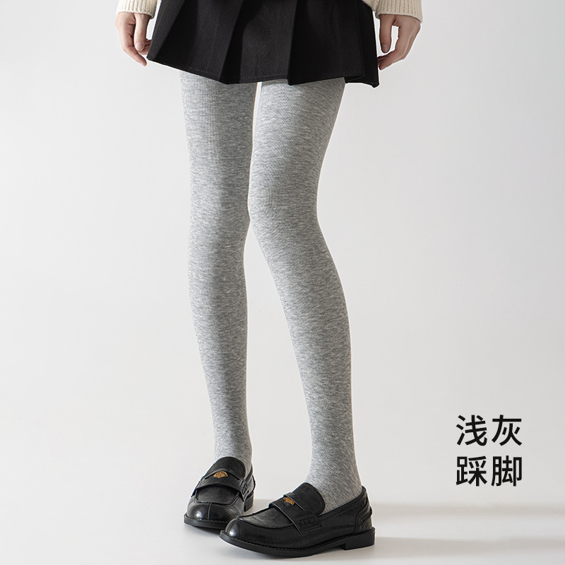 特大码棉竖条连裤袜纹打底袜灰色秋冬加大保暖收腹提臀一体裤代发|undefined