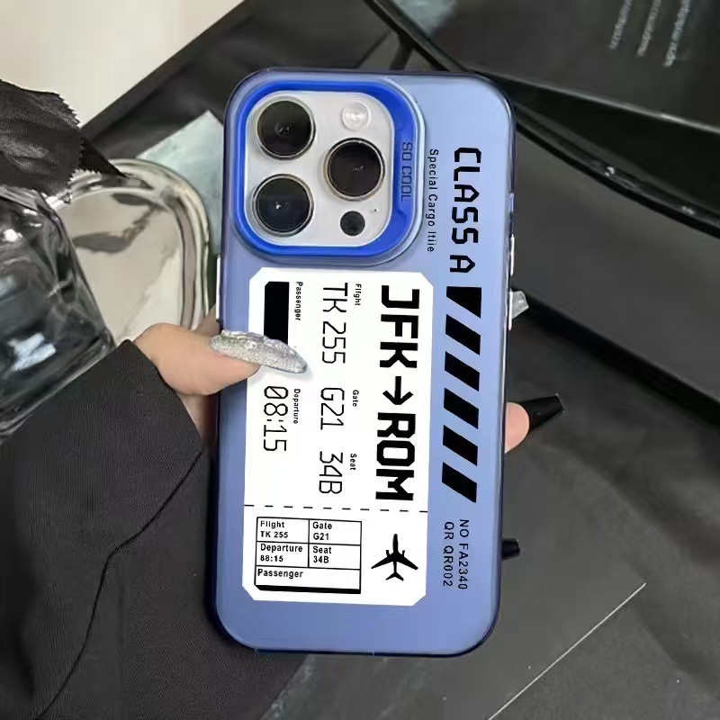 Color Silver Shell-Azul-Etiqueta de tarjeta de embarque