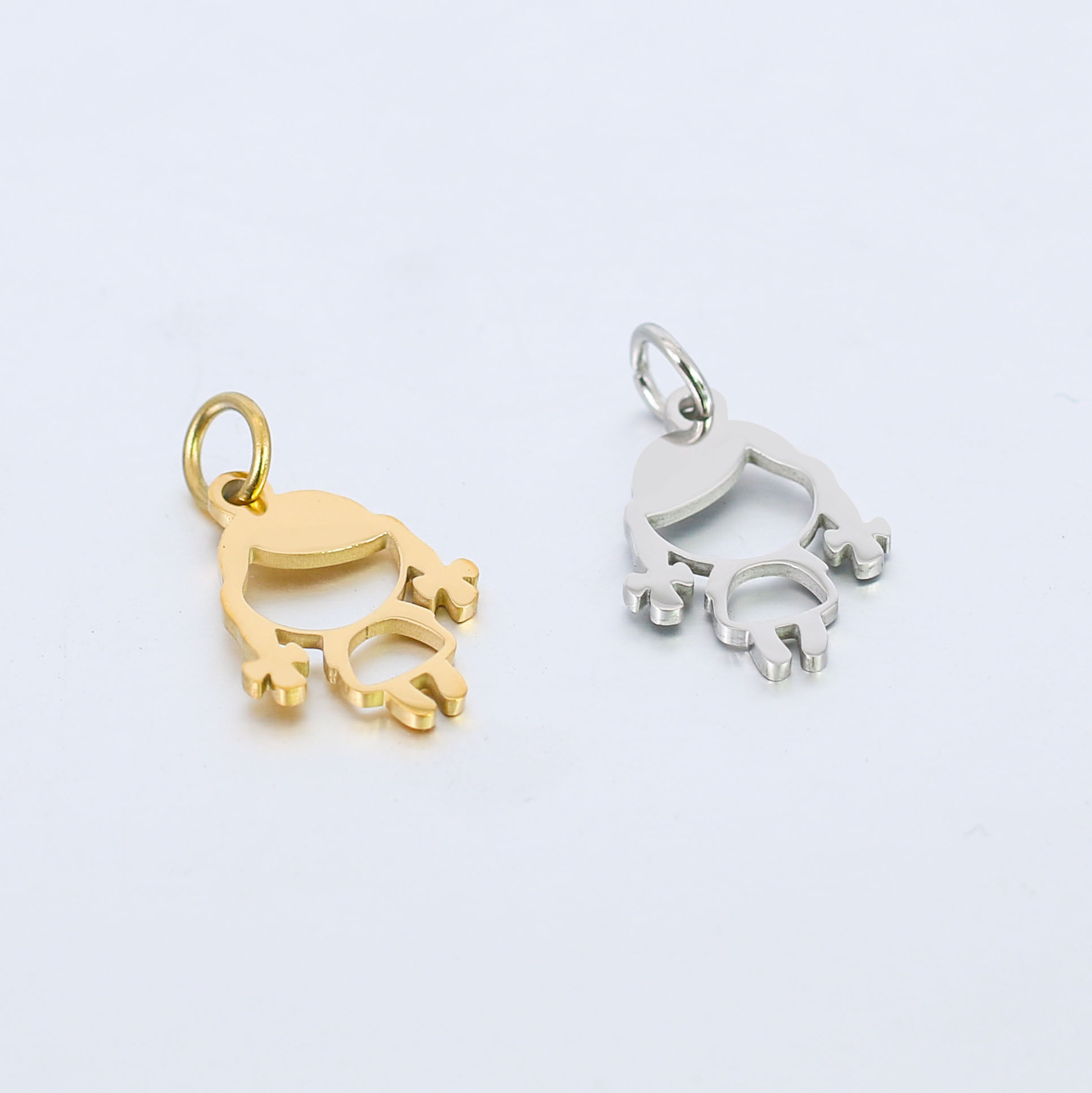 DOOYIO 5 teile/los 11,5mm * 18mm Kleines Mädchen Charm Anhänger Edelstahl Spiegel Poliert DIY Schmuck Geschenk Zubehör – Detail 9