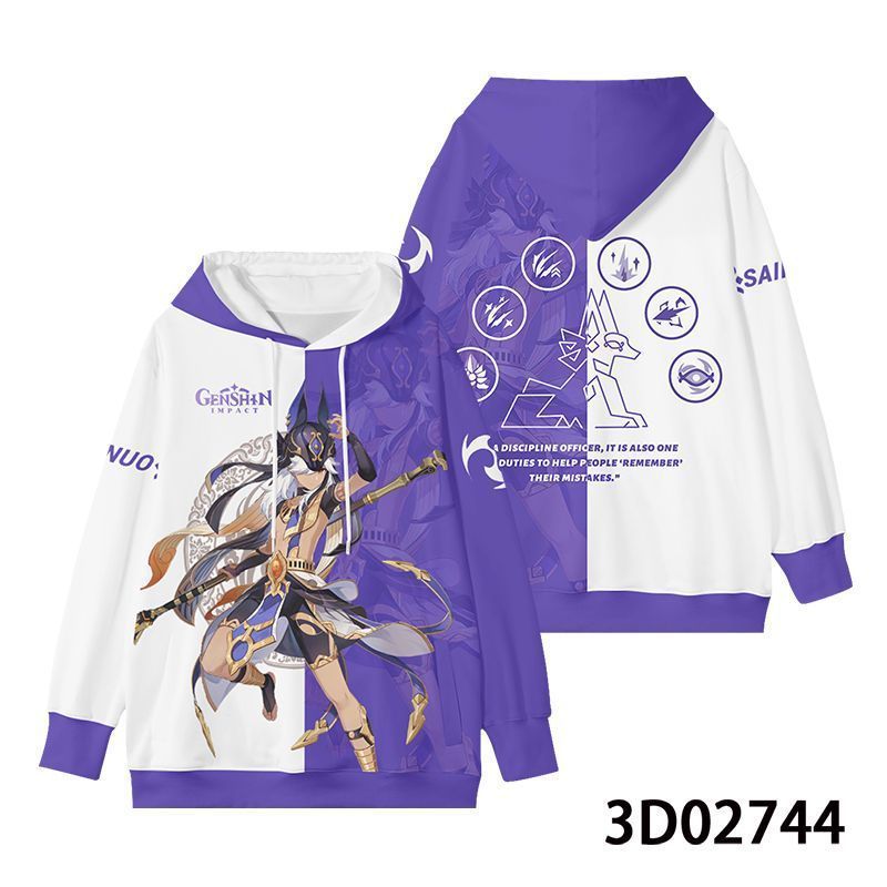 2023アマゾンの新商品の元神アニメの周辺の3dパーカーの半袖の日本の2次元のレジャー服|undefined