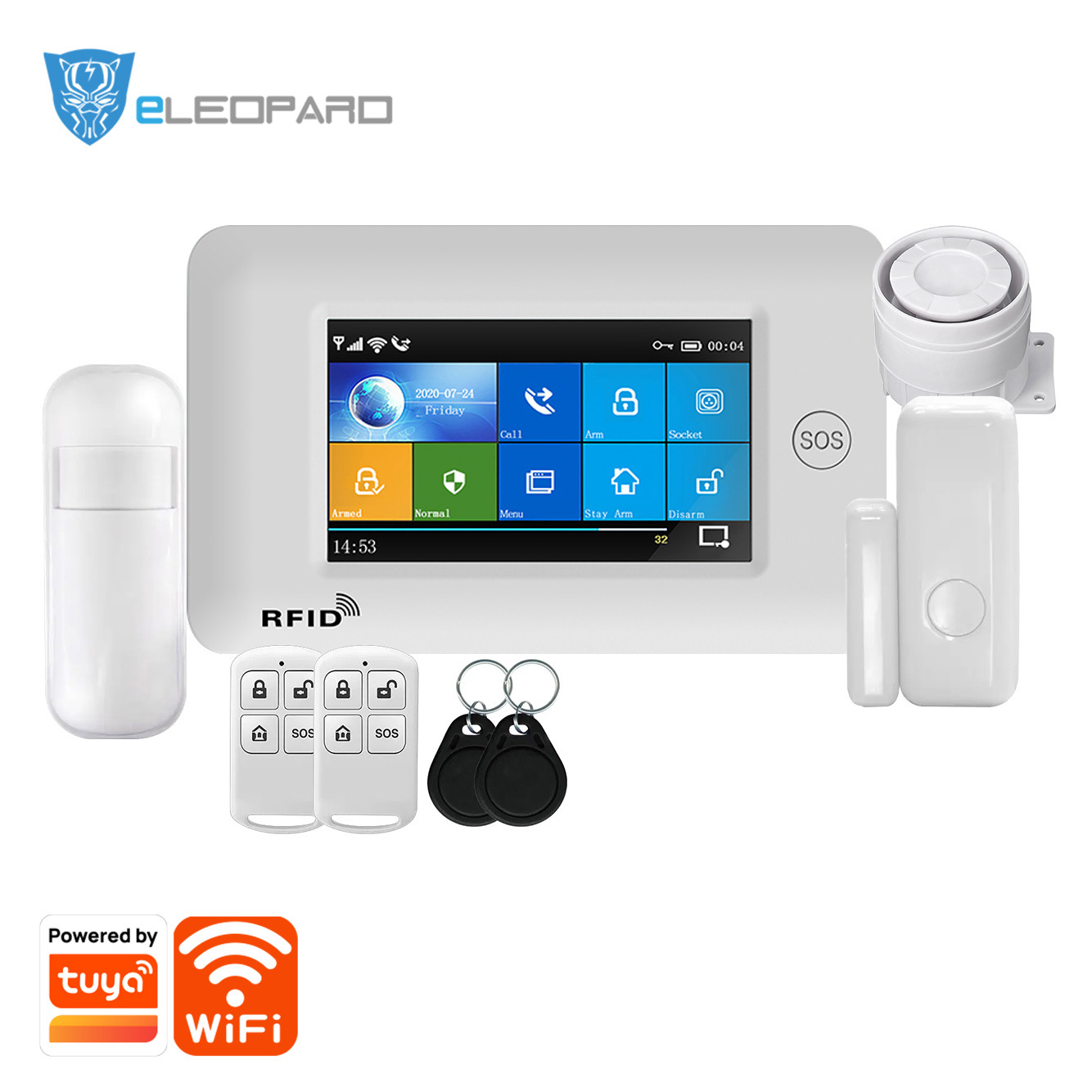 工厂涂鸦智能GSM手机卡防盗报警系统 WIFI远程APP智能防盗报警器