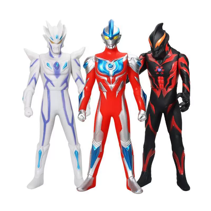 Большая игрушка из мягкой резины, Ultraman Tiga, набор для мальчиков, Супермен, новая коллекция, полный комплект