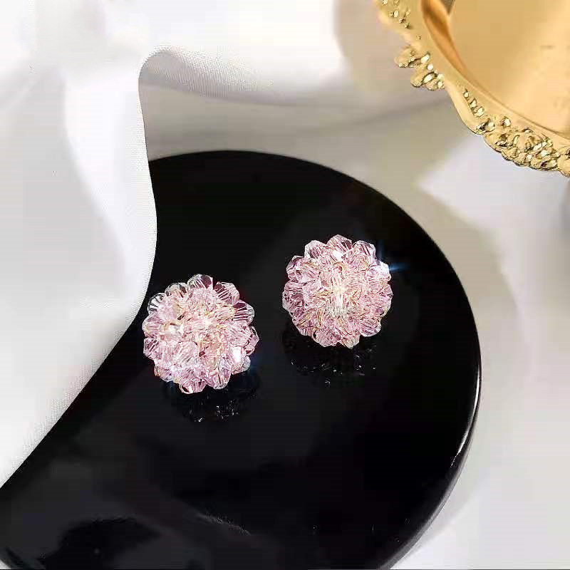 Women'S Gender 1 Pair Sweet Flower Artificial Crystal Alloy Women's Ear Studs