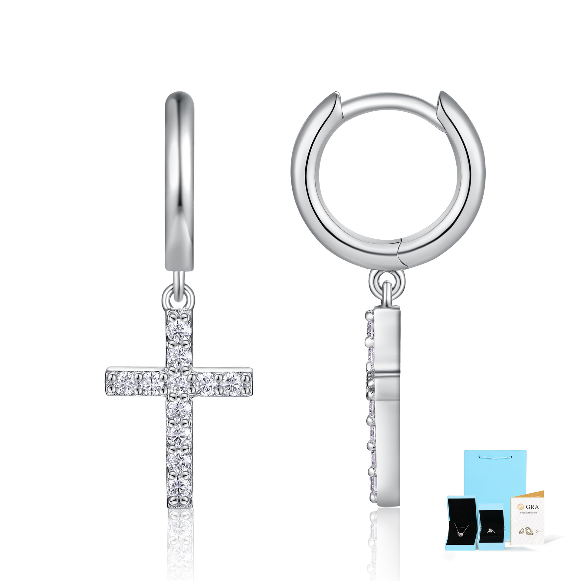 모이사나이트 귀걸이 + GRA 인증서 + 선물 상자