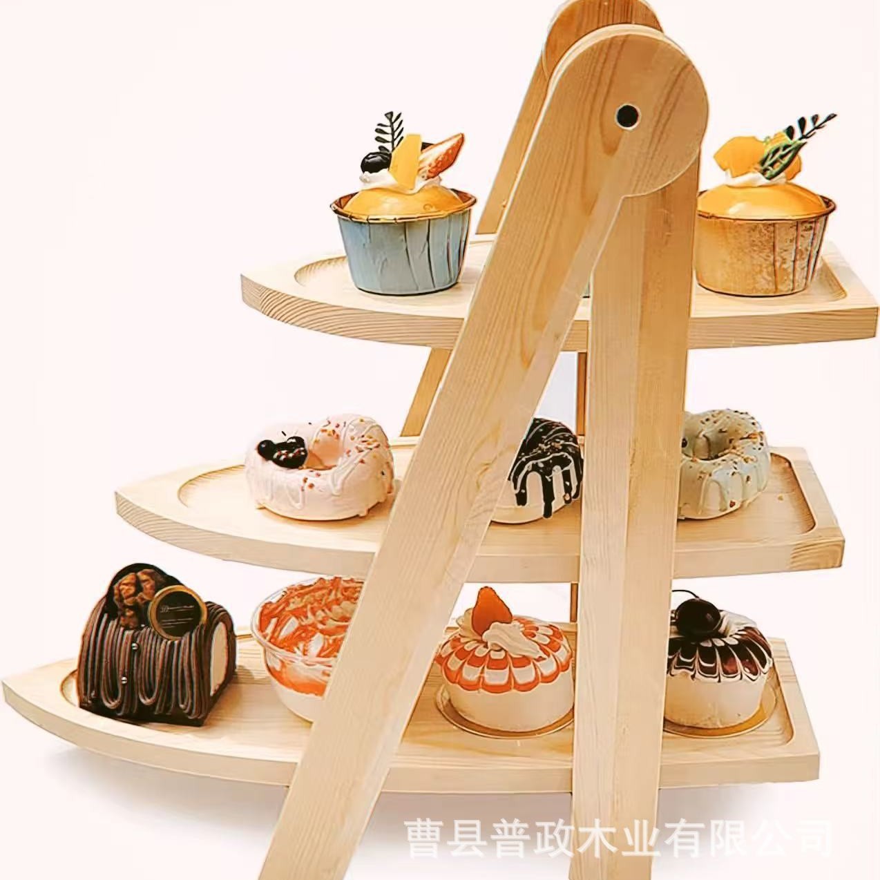 蛋糕店多层蛋糕托盘架实木蛋糕架派对野餐点心甜点水果展示架