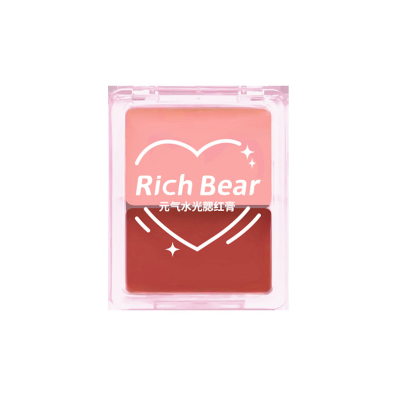 RichBear Vitality Water Glow 2 色ブラッシュ クリーム フェイシャル ブライトニング ハイライト オールインワン 多目的 ナチュラル クリア ウォーター グロー スキン|undefined