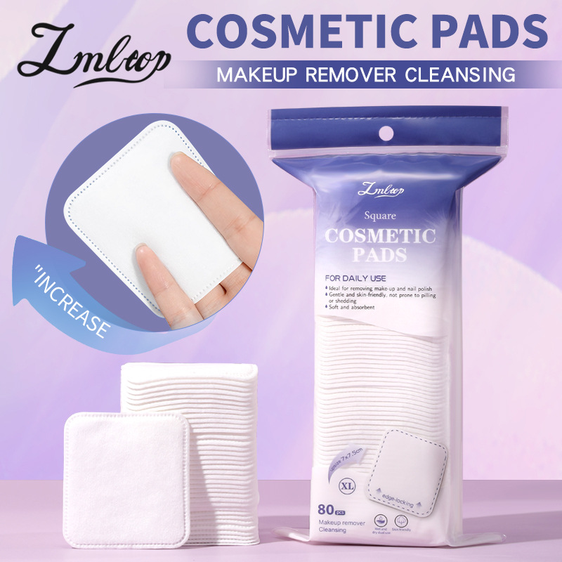LMLTOP 80 piezas de algodón cosmético de borde aumentado, doble cara gruesa, desmaquillaje, algodón húmedo, exclusivo a través de la frontera.