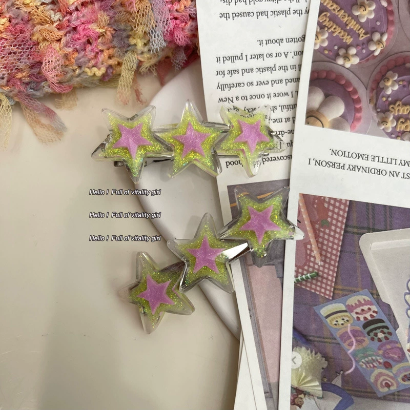 Заколка Hairgrip Cute Brand в виде звезды, летняя противоскользящая пара, яркий аксессуар для волос