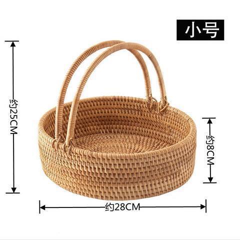 Cesta de almacenamiento de bambú de caña vietnamita cesta de escritorio cesta de flores de frutas al aire libre cesta de recolección portátil cesta de bocadillos cesta de paja