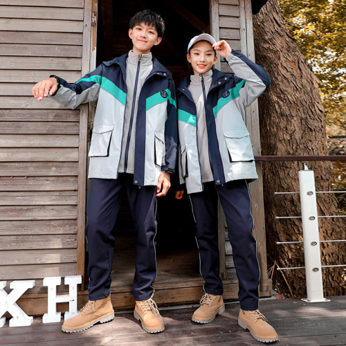 Lanyangbeibei Factory Windbreaker Three-in-One Middle School Student Uniform Autumn and Winter Children Primary School Student Class Uniform Set of Three