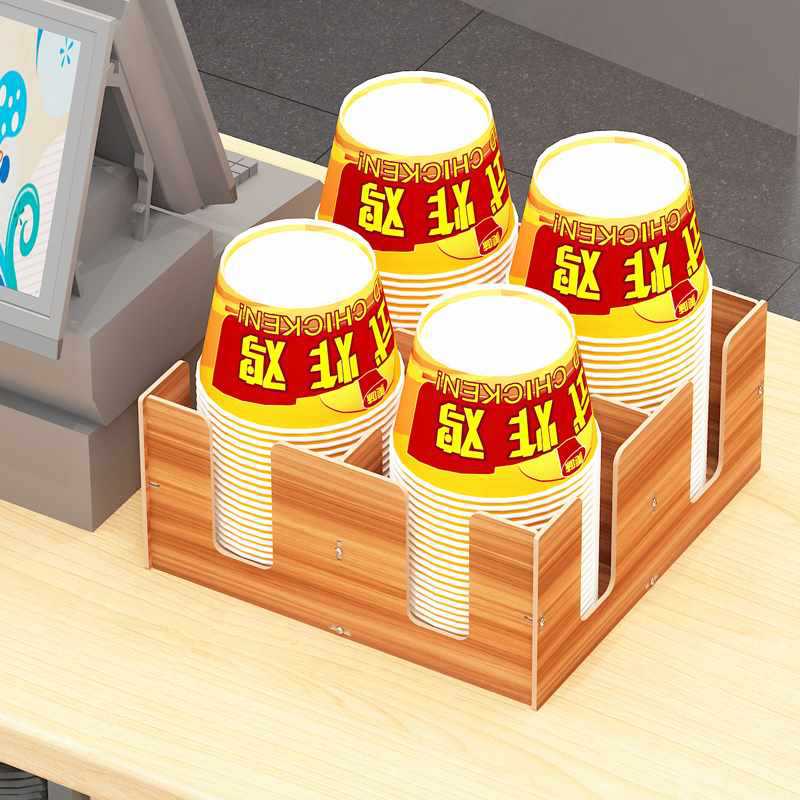 餐廳一次性打包碗蓋收納架飲料紙杯湯碗架放置架廚房整理置物架子