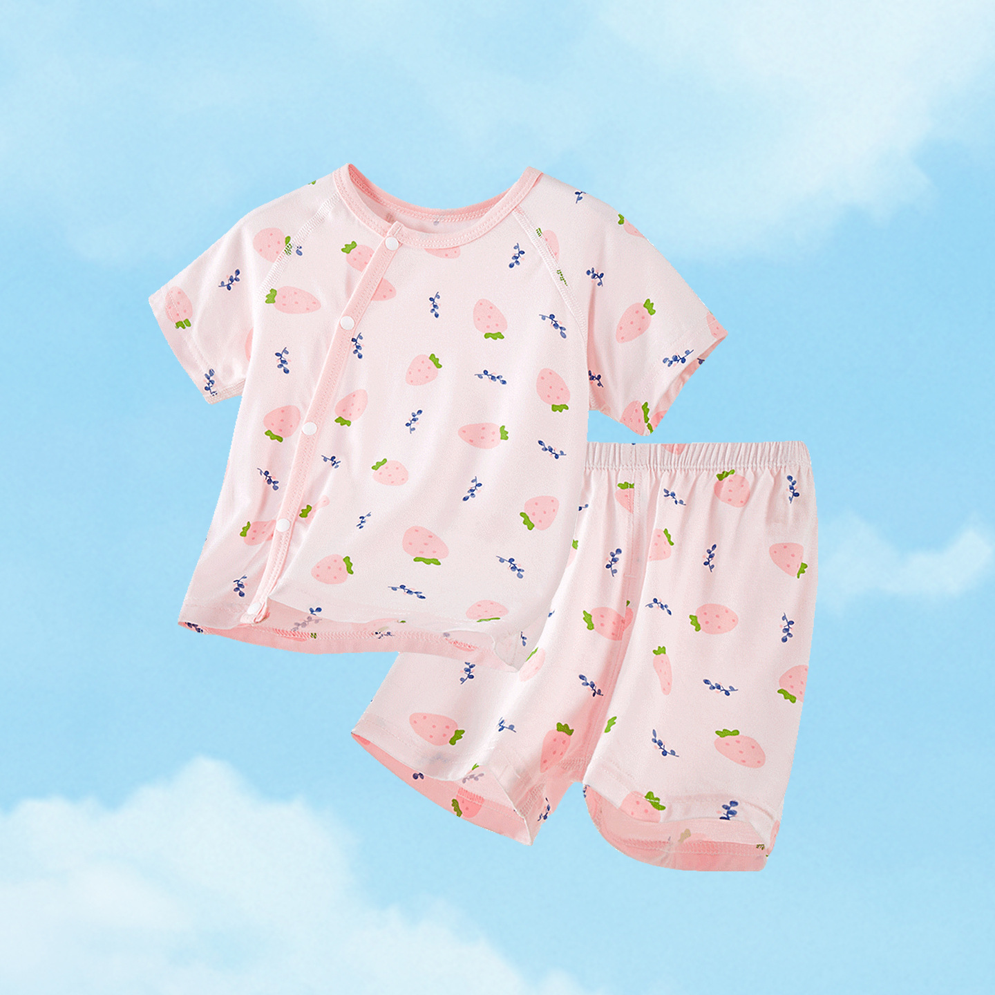 Traje de bebé verano para niños delgados de manga corta dividida niños y niñas ropa de verano entrepierna abierta pijamas para niños pequeños ropa de bebé