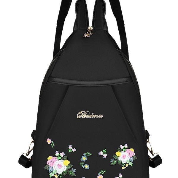 Mochila bordada nueva moda bordada de gran capacidad para damas con doble espalda para juegos al aire libre mochila de ocio