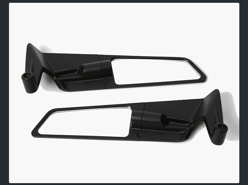 Motorcycle Small Fixed Wing Black Shell Rearview Mirror Universal Adjustable Modified Reflector Suitable for Street Racing Imitation