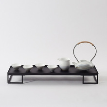 新中式禪意陶瓷功夫茶具套裝水墨茶壺茶杯托盤樣板房軟裝飾品擺件