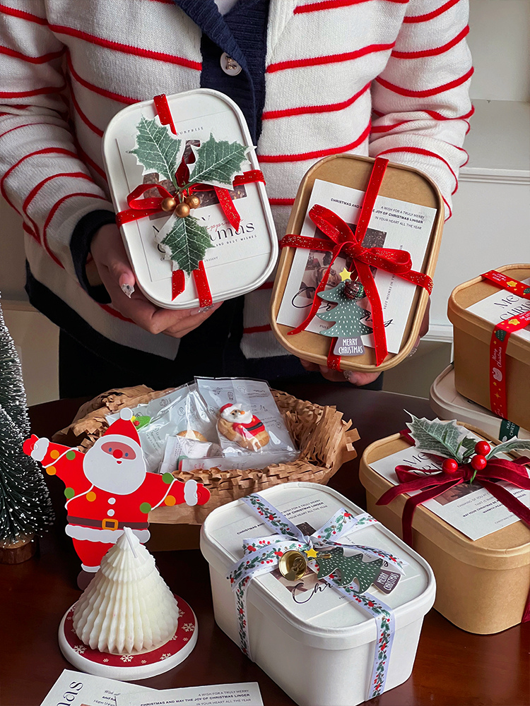 Caja de embalaje de galletas de Navidad, dulces, pasteles, dulces