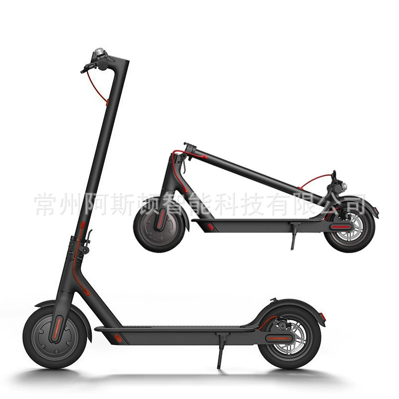 Cross-Border Lithium Battery Adult Electric Scooter with Front and Rear Shock Absorption, Foldable Two-Wheel Driving, Small Electric Vehicle