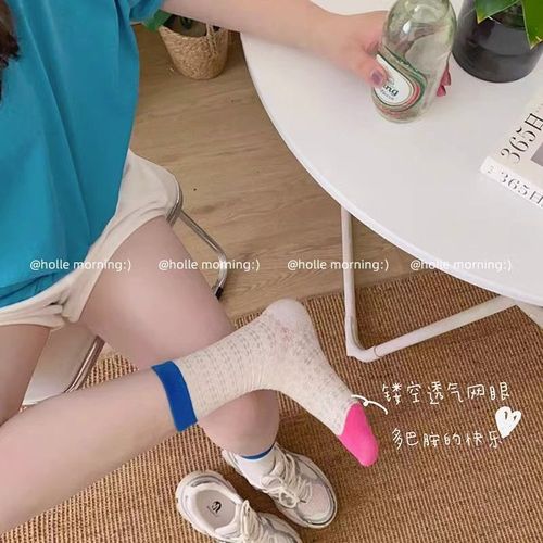 Summer Thin Mesh Cutout Mid-Calf Socks for Women, JK Style, Instagram-Fashionable, Sweet & Versatile, Lightweight Glassy-Silk Socks