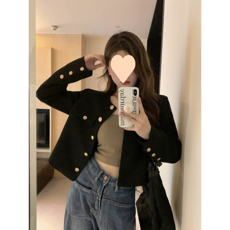 Короткий пиджак в стиле Chanel, французский букле, осенняя свободная посадка, укороченный силуэт