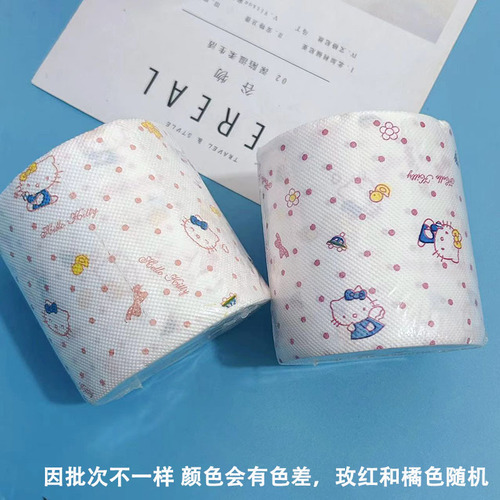 Printed Roll Paper Kitten Printed Paper Student Home Use Sanitary Paper with Core Roll Paper Toilet Paper Roll Toilet Paper