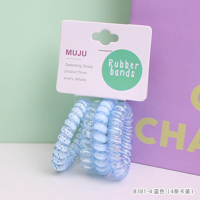 [Carga de tarjeta] sensación de alto nivel coreano de cabello de código de barras de moda de alta elasticidad de cabello anillo de cabello correa de cola de caballo