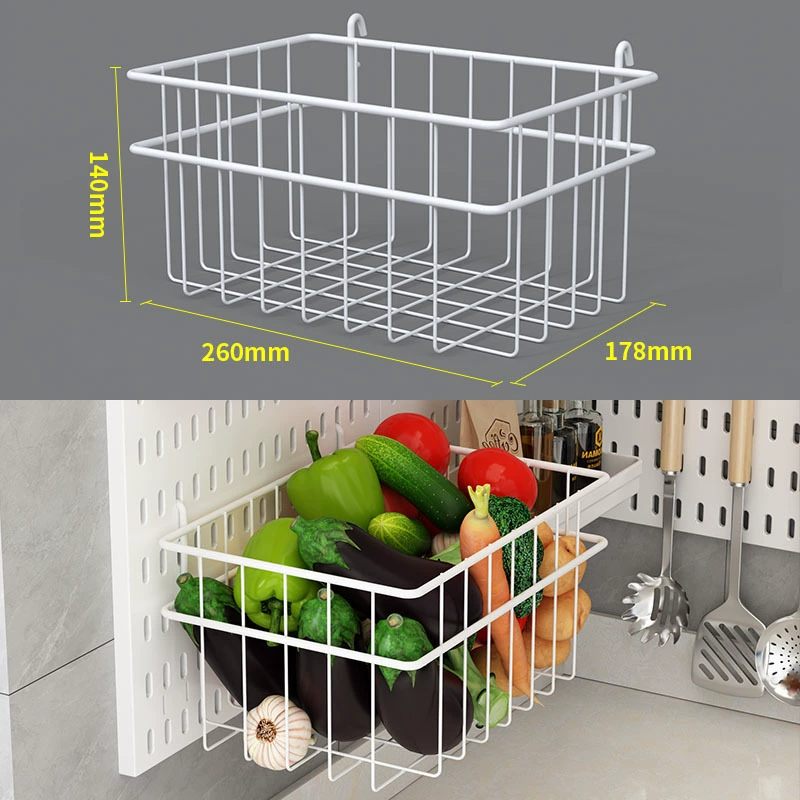 Perforated pegboard kitchen wall panel, modular thickened panels with accessories, white/black